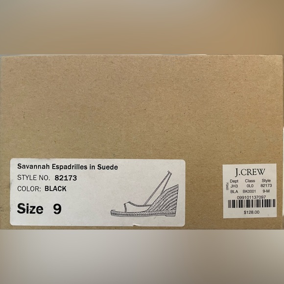 J.Crew Savannah Espadrilles in Suede. Style No. 82173 Black Size: 9 - Picture 6 of 7